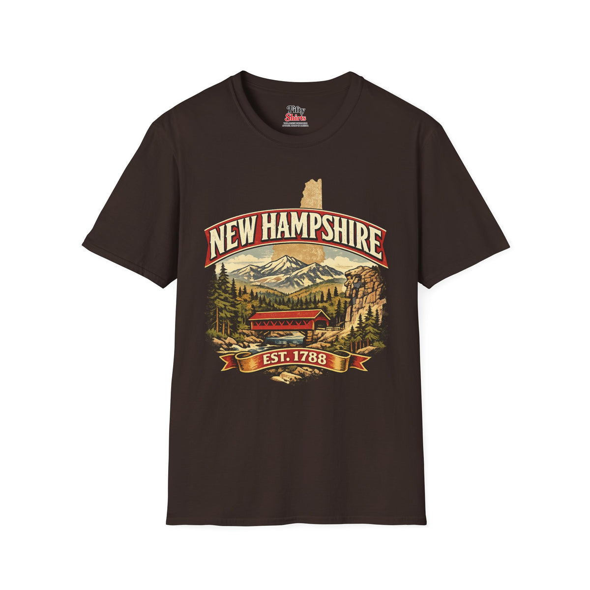 Vintage New Hampshire Heritage Unisex Softstyle T Shirt State Pride Graphic Tee Collections FS03