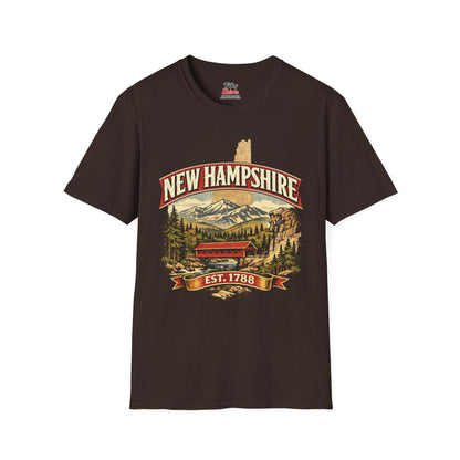 Vintage New Hampshire Heritage Unisex Softstyle T Shirt State Pride Graphic Tee Collections FS03