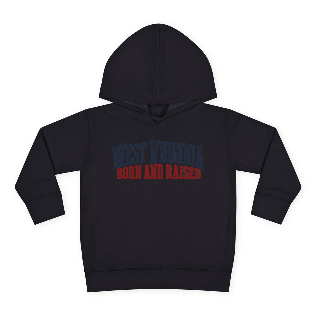West Virginia Born and Raised Classic Americana Unisex Toddler Pullover Fleece Hoodie