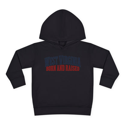 West Virginia Born and Raised Classic Americana Unisex Toddler Pullover Fleece Hoodie