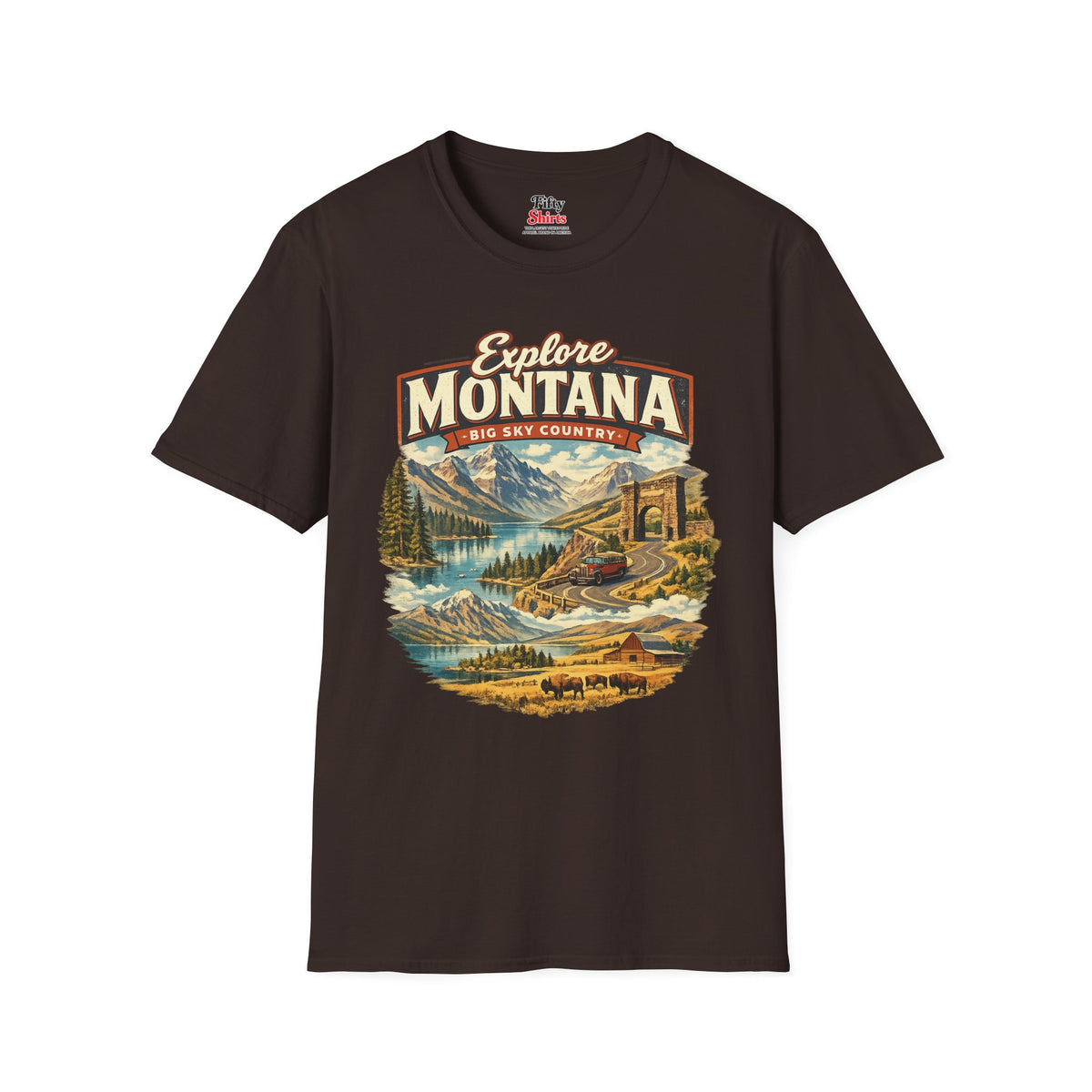 Explore Montana Unisex Softstyle T Shirt State Pride Graphic Tee Collections FS03
