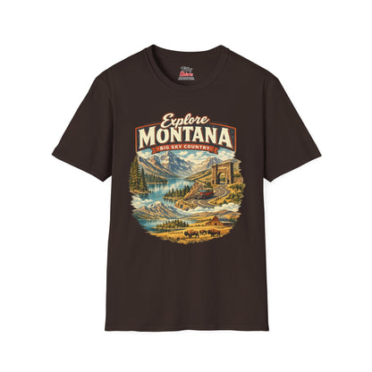 Explore Montana Unisex Softstyle T Shirt State Pride Graphic Tee Collections FS03