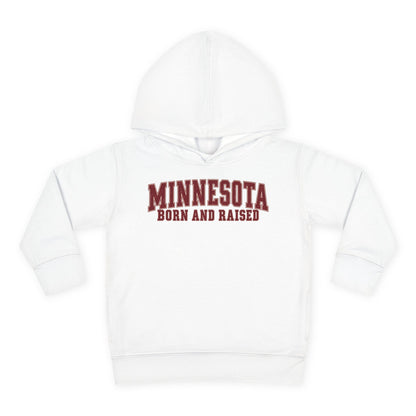 Minnesota Born and Raised Vintage Collegiate Unisex Toddler Pullover Fleece Hoodie