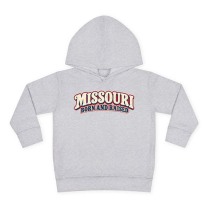 Missouri Born and Raised Retro 1970s Unisex Toddler Pullover Fleece Hoodie