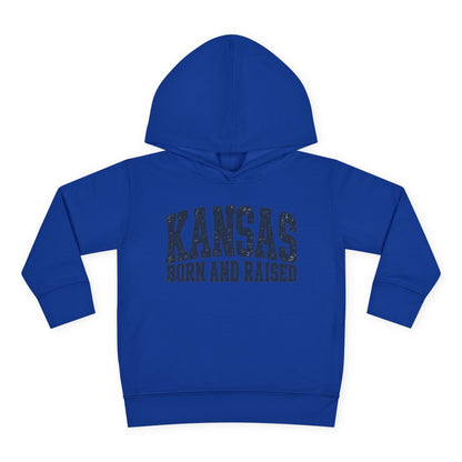Kansas Born and Raised Bold Athletic Unisex Toddler Pullover Fleece Hoodie