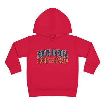 South Dakota Born and Raised Old-School Souvenir Unisex Toddler Pullover Fleece Hoodie