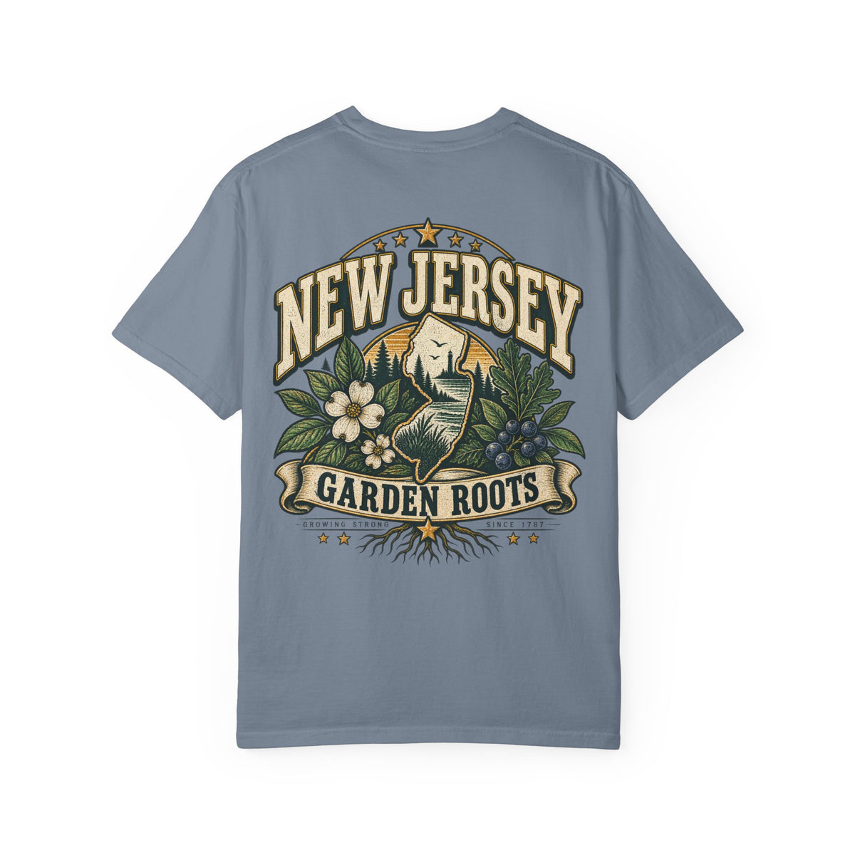 New Jersey Garden Roots Unisex Comfort Color 1717 Streetwear Graphic Tee