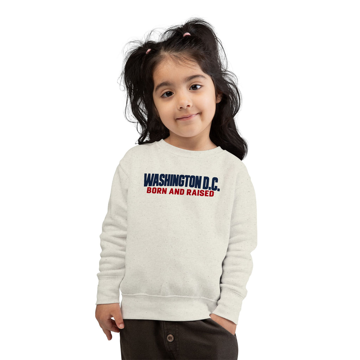 Washington DC Born and Raised Minimal Modern Unisex Toddler Sweatshirt