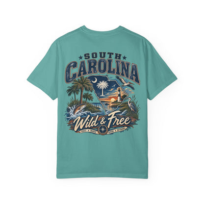 South Carolina Wild & Free Unisex Comfort Color 1717 Streetwear Graphic Tee