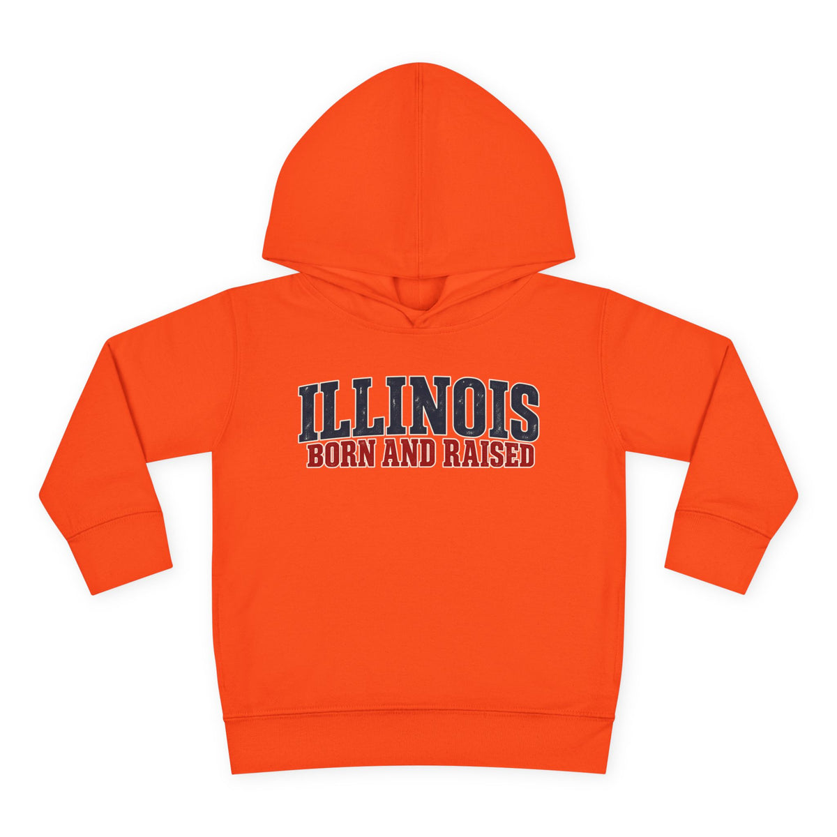 Illinois Born and Raised Midwest Americana Unisex Toddler Pullover Fleece Hoodie