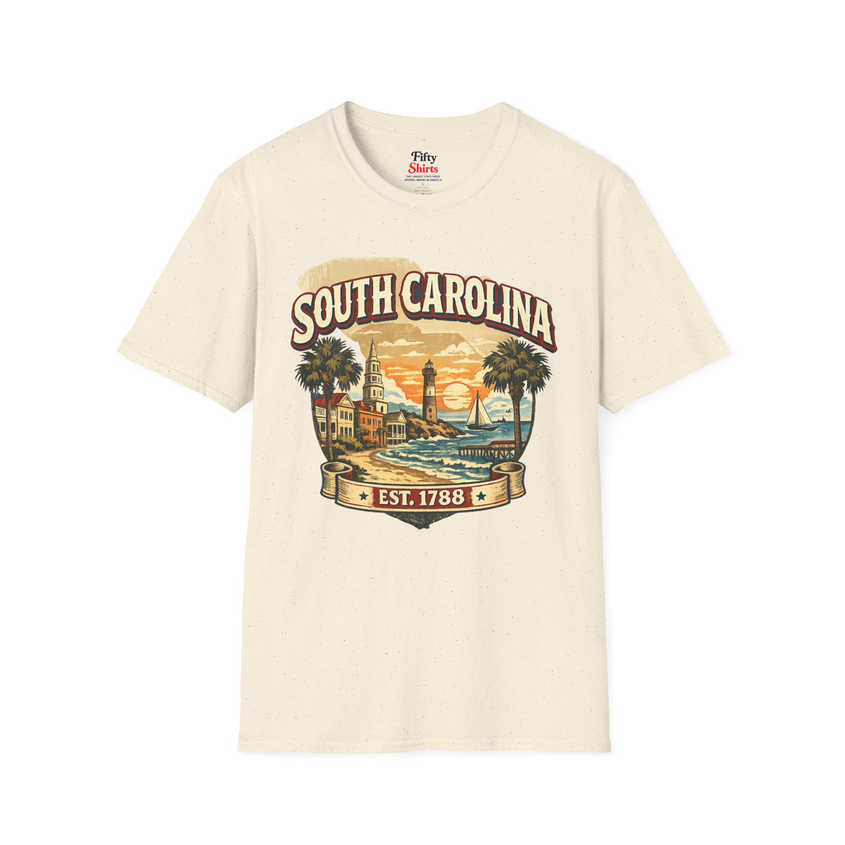 Vintage South Carolina Heritage Unisex Softstyle T Shirt State Pride Graphic Tee Collections FS03