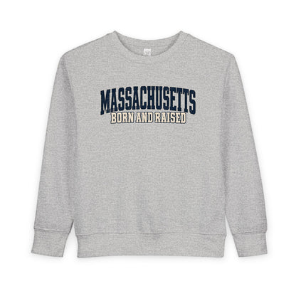 Massachusetts Born and Raised Rugged Heritage Unisex Toddler Sweatshirt