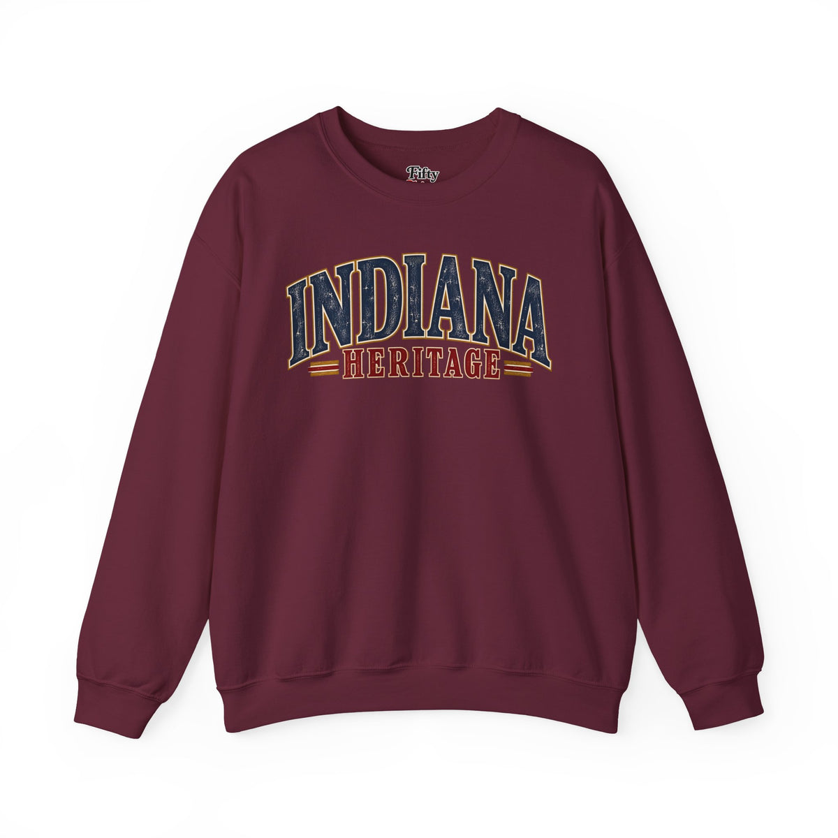 Indiana Heritage Unisex Crewneck Sweatshirt State Name Graphic