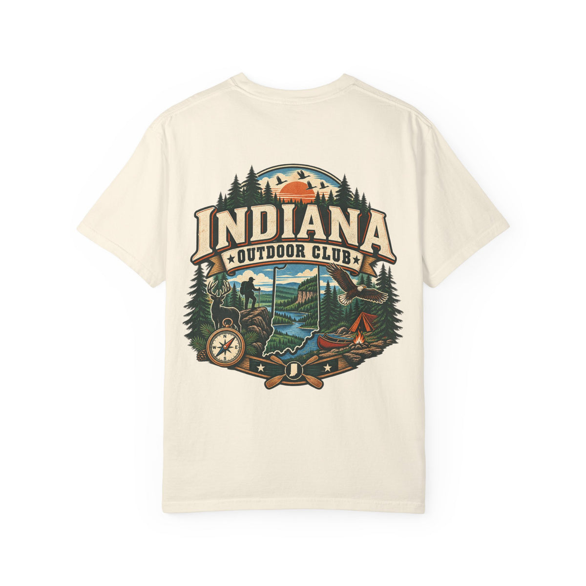 Indiana Outdoor Club Unisex Comfort Color 1717 Streetwear Graphic Tee