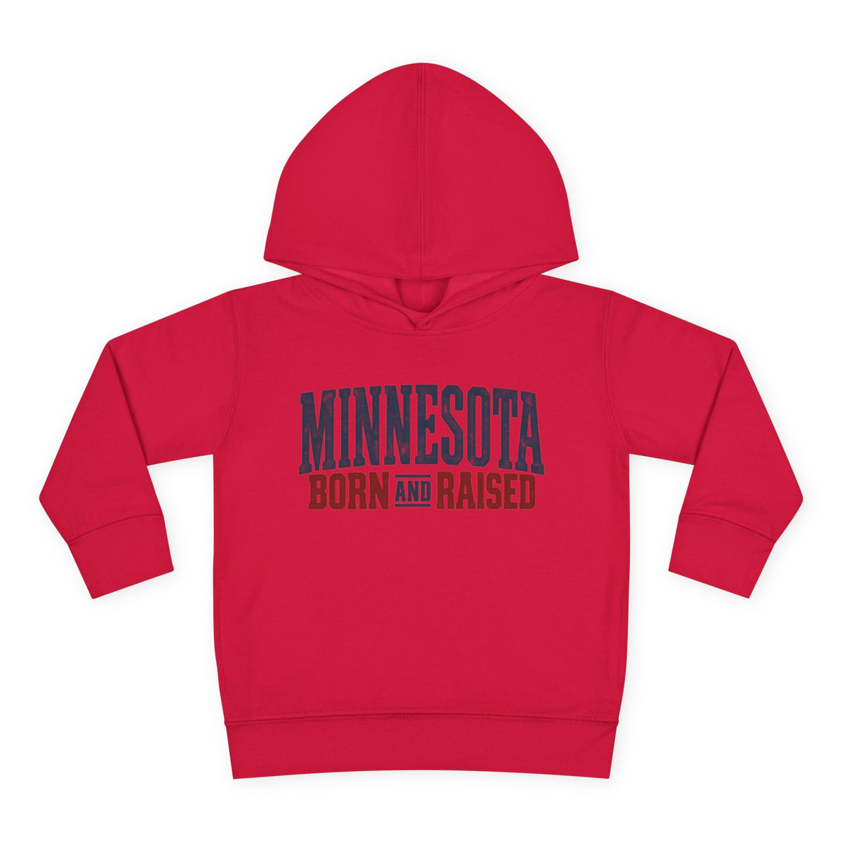 Minnesota Born and Raised Rustic Americana Unisex Toddler Pullover Fleece Hoodie