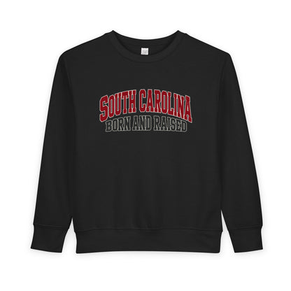 South Carolina Born and Raised Old-School Athletic Unisex Toddler Sweatshirt