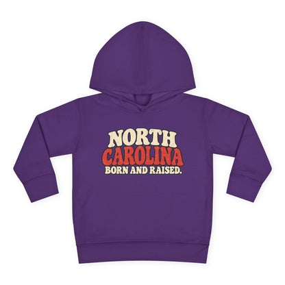 North Carolina Born and Raised Carolina Vintage Unisex Toddler Pullover Fleece Hoodie