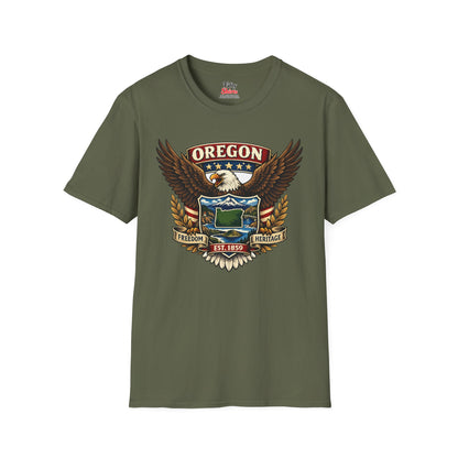 Oregon Americana Eagle Unisex Softstyle T Shirt State Pride Graphic Tee Collections FS03