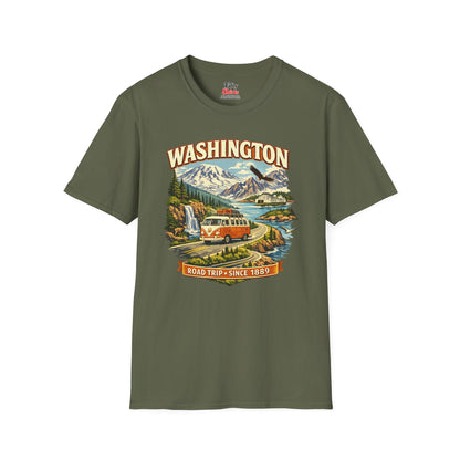 Washington Roadtrip Unisex Softstyle T Shirt State Pride Graphic Tee Collections FS03