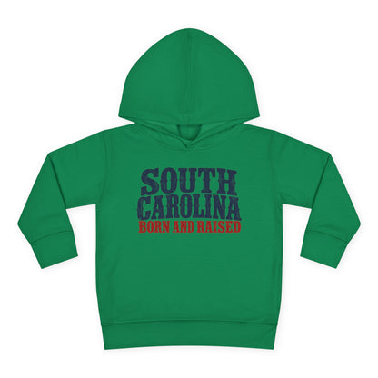 South Carolina Born and Raised Southern Heritage Unisex Toddler Pullover Fleece Hoodie