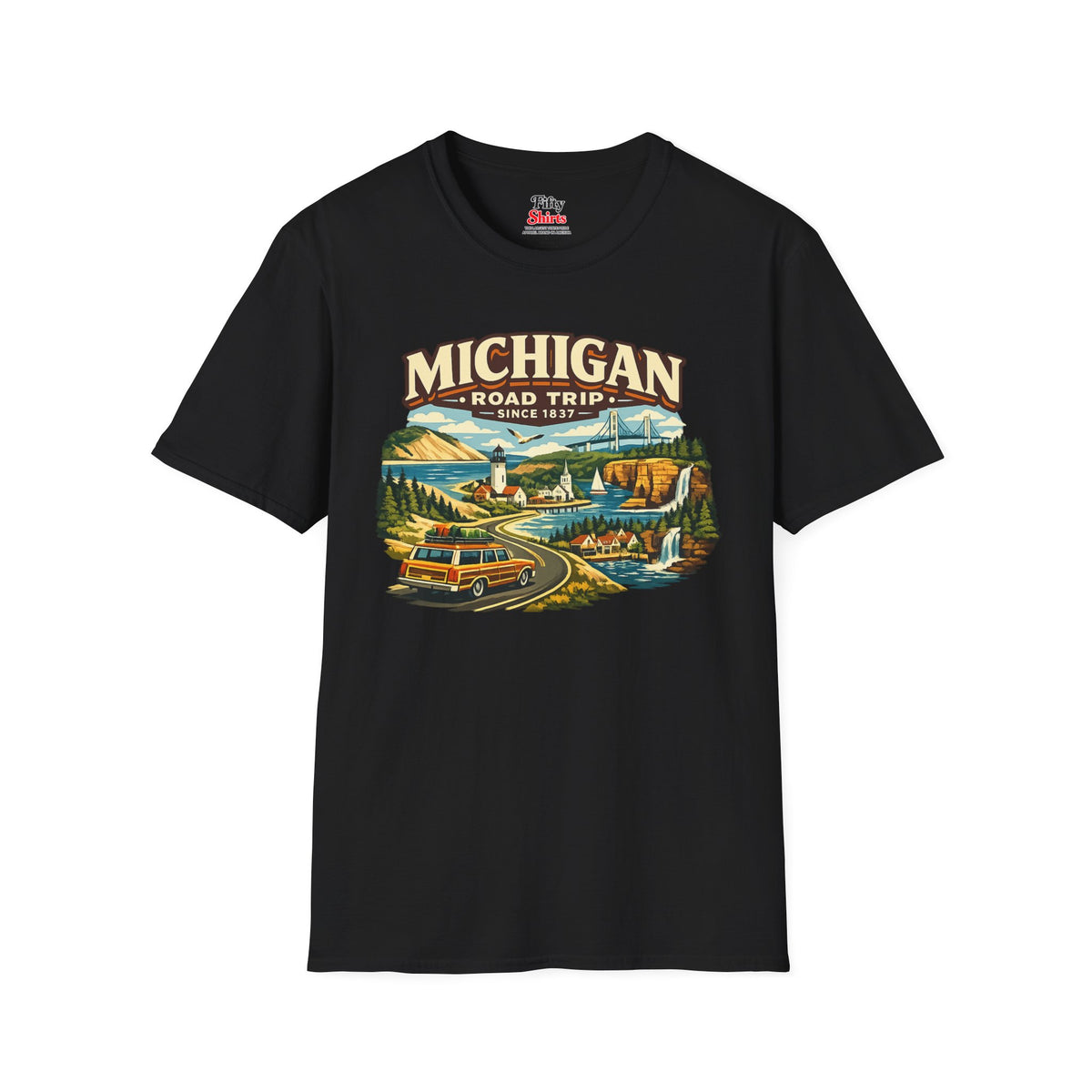 Michigan Road Trip Unisex Softstyle T Shirt State Pride Graphic Tee Collections FS03