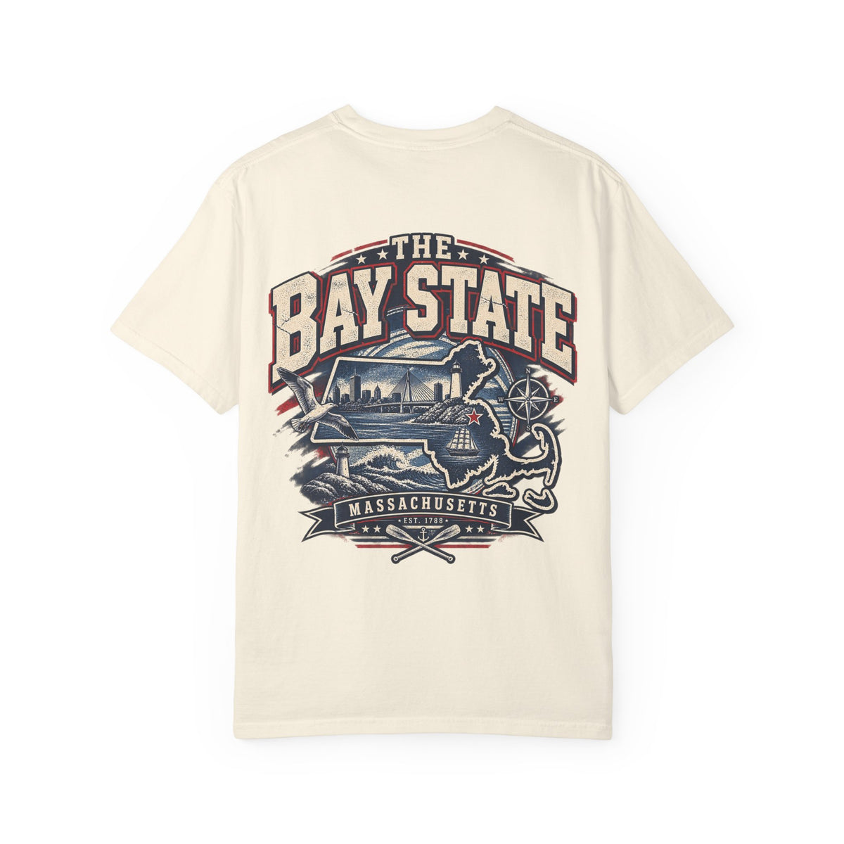Massachusetts Bay State Streetwear Unisex Comfort Color 1717 Streetwear Graphic Tee