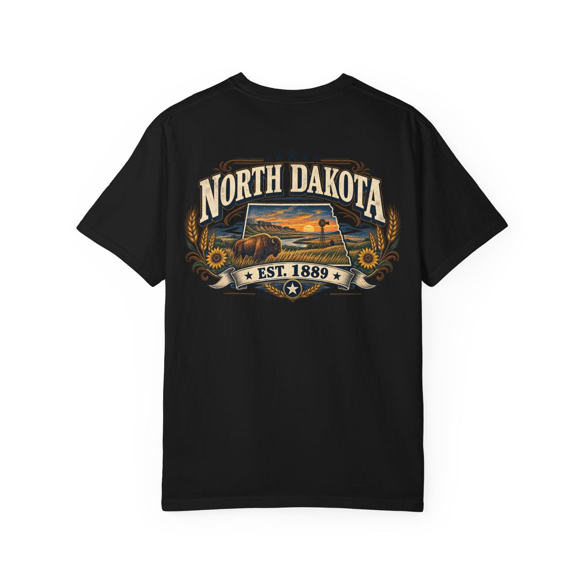 North Dakota Established 1889 Unisex Comfort Color 1717 Streetwear Graphic Tee