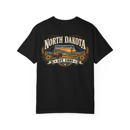 North Dakota Established 1889 Unisex Comfort Color 1717 Streetwear Graphic Tee