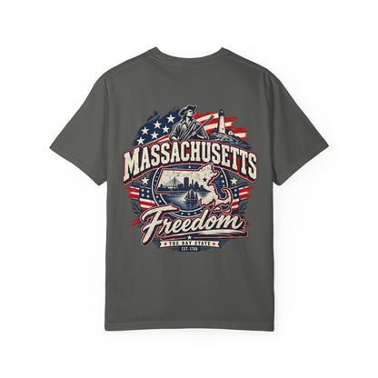 Massachusetts Freedom Unisex Comfort Color 1717 Streetwear Graphic Tee