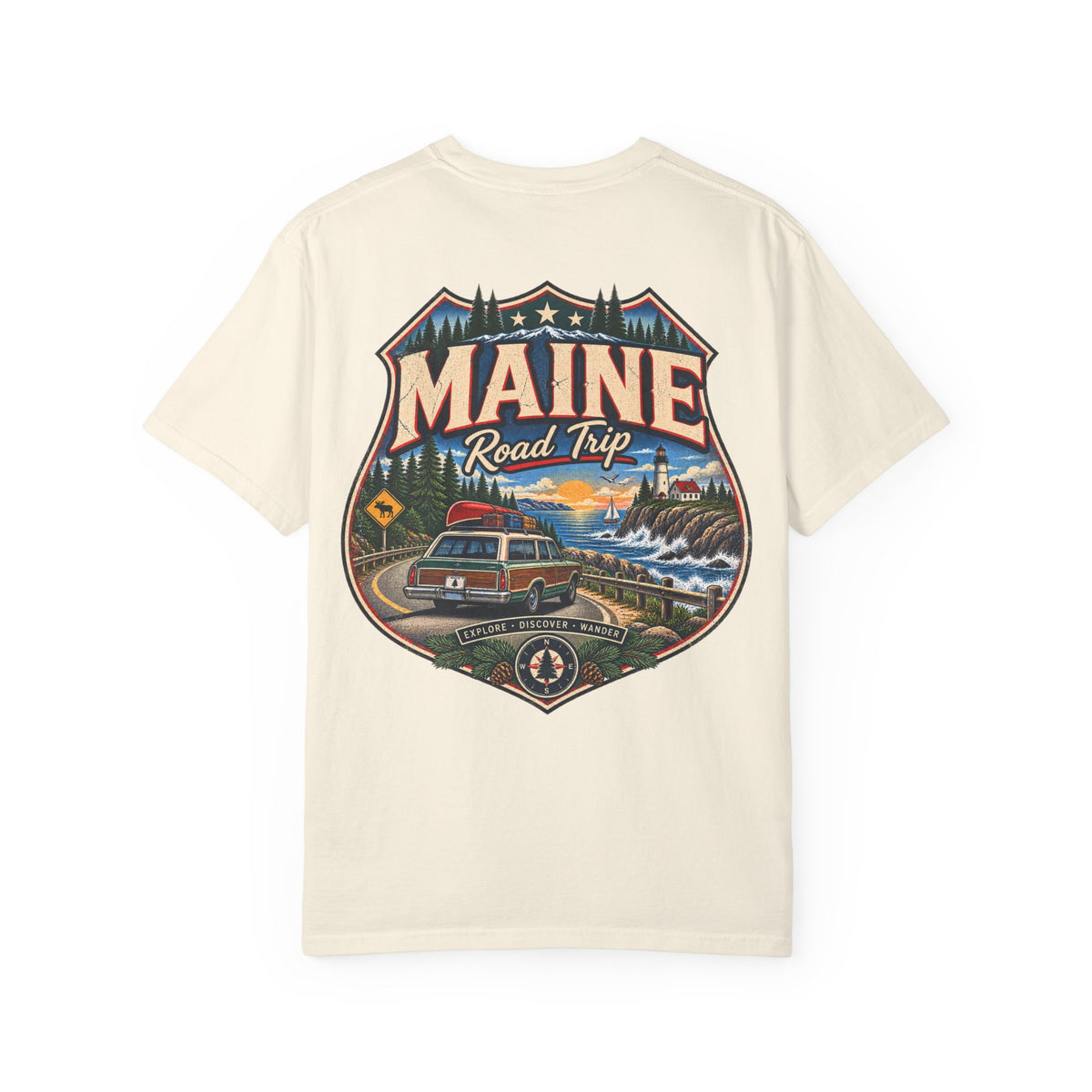Maine Road Trip Unisex Comfort Color 1717 Streetwear Graphic Tee
