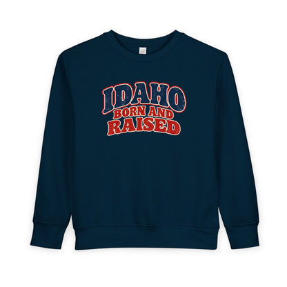 Idaho Born and Raised Retro 1970s Unisex Toddler Sweatshirt