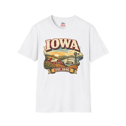 Vintage Iowa Heritage Unisex Softstyle T Shirt State Pride Graphic Tee Collections FS03