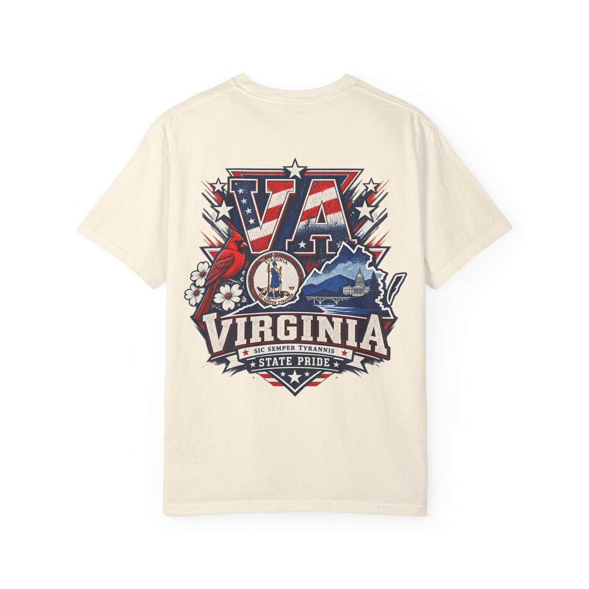 Virginia State Pride Unisex Comfort Color 1717 Streetwear Graphic Tee