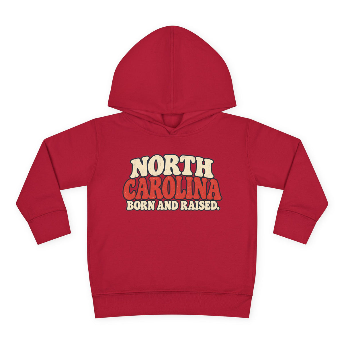 North Carolina Born and Raised Carolina Vintage Unisex Toddler Pullover Fleece Hoodie