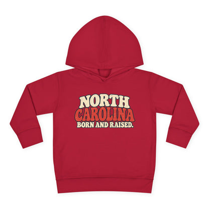 North Carolina Born and Raised Carolina Vintage Unisex Toddler Pullover Fleece Hoodie