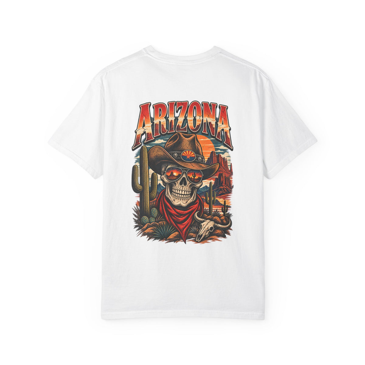 Arizona Skull Desert  Unisex Comfort Color 1717 Streetwear Graphic Tee