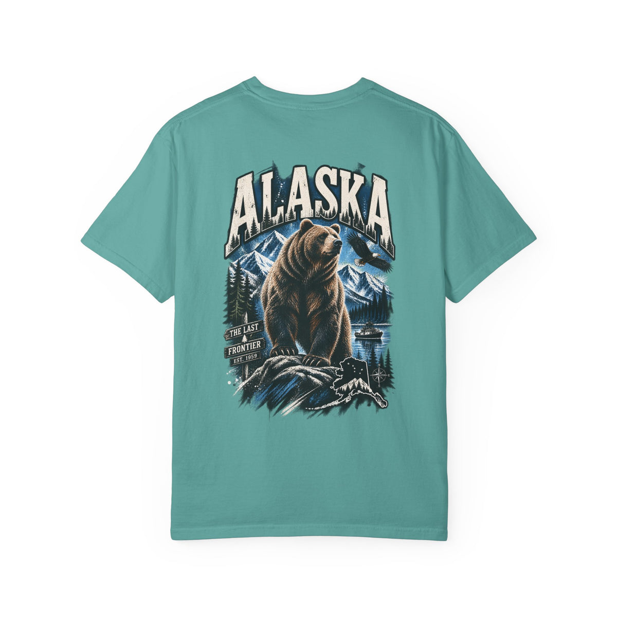 Alaska Bear Streetwear  Unisex Comfort Color 1717 Streetwear Graphic Tee