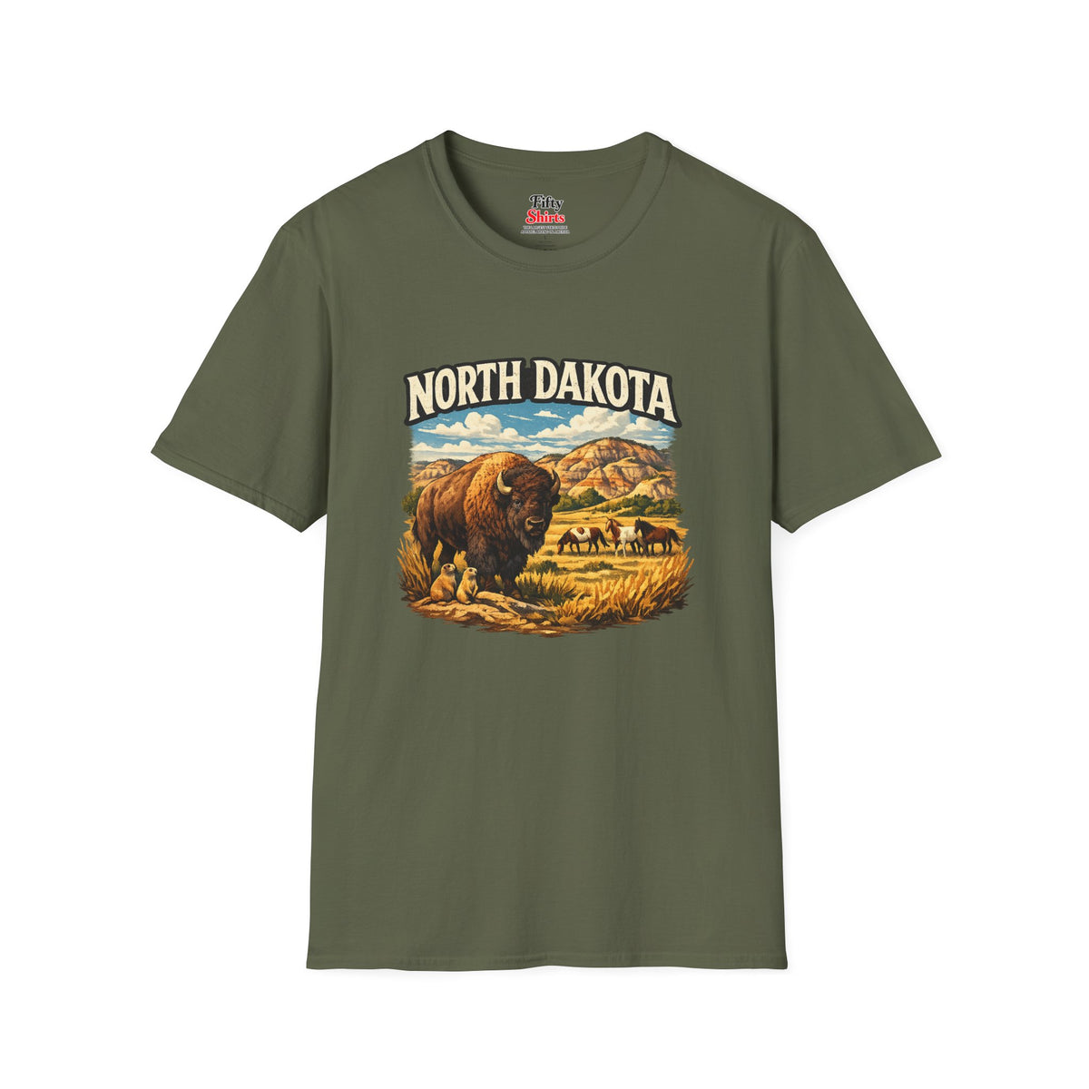 North Dakota Wildlife Unisex Softstyle T Shirt State Pride Graphic Tee Collections FS03