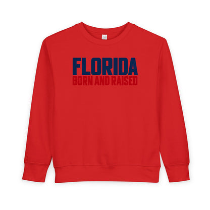 Florida Born and Raised Minimal Luxury Unisex Toddler Sweatshirt