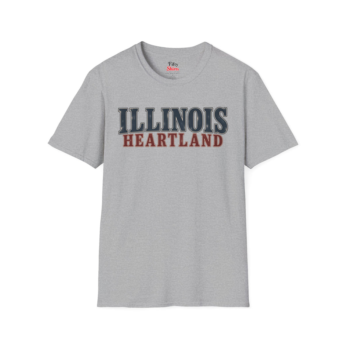 Illinois Heartland Unisex Softstyle T Shirt State Name Graphic Tee