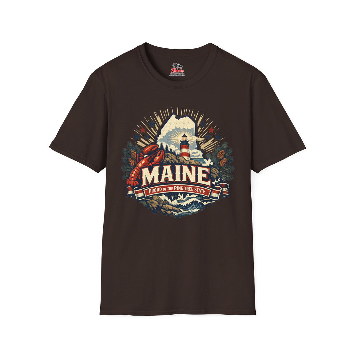 Maine State Pride Unisex Softstyle T Shirt State Pride Graphic Tee Collections FS03