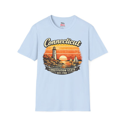 Connecticut Coastal Sunset Unisex Softstyle T Shirt State Pride Graphic Tee Collections FS03