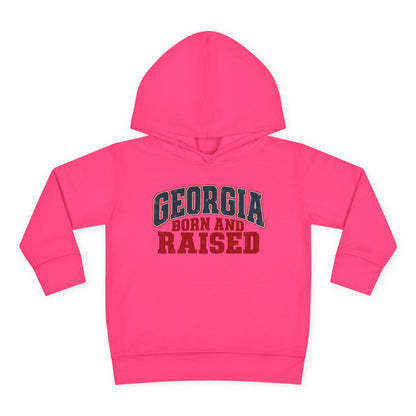 Georgia Born and Raised Rustic Southern Unisex Toddler Pullover Fleece Hoodie