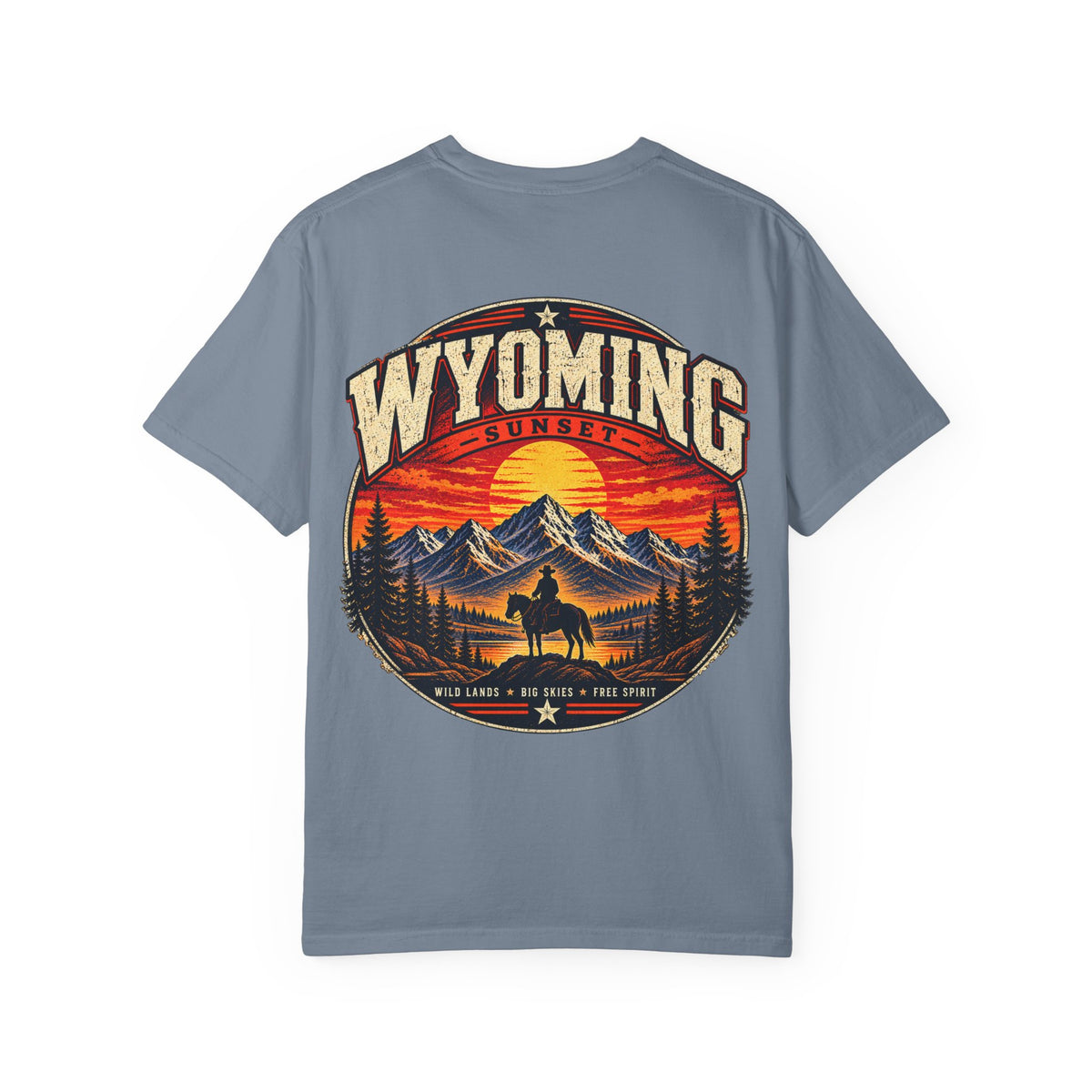 Wyoming Sunset Unisex Comfort Color 1717 Streetwear Graphic Tee