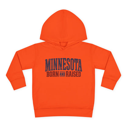 Minnesota Born and Raised Rustic Americana Unisex Toddler Pullover Fleece Hoodie