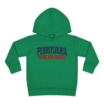 Pennsylvania Born and Raised Vintage Americana Unisex Toddler Pullover Fleece Hoodie