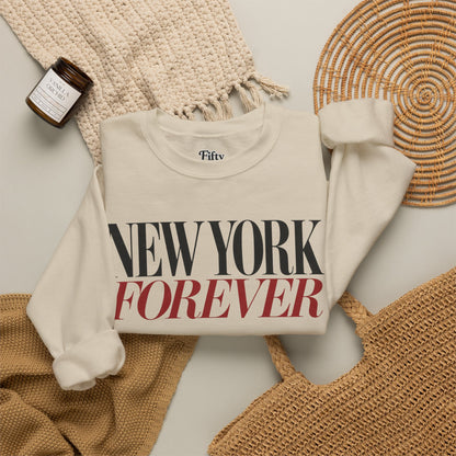 New York Forever Unisex Crewneck Sweatshirt State Name Graphic