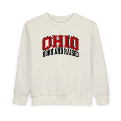 Ohio Born and Raised Old-School Athletic Unisex Toddler Sweatshirt