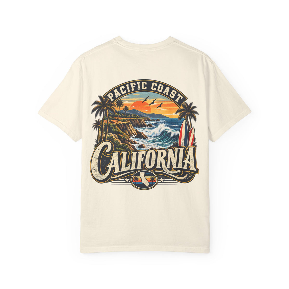 Pacific Coast California  Unisex Comfort Color 1717 Streetwear Graphic Tee