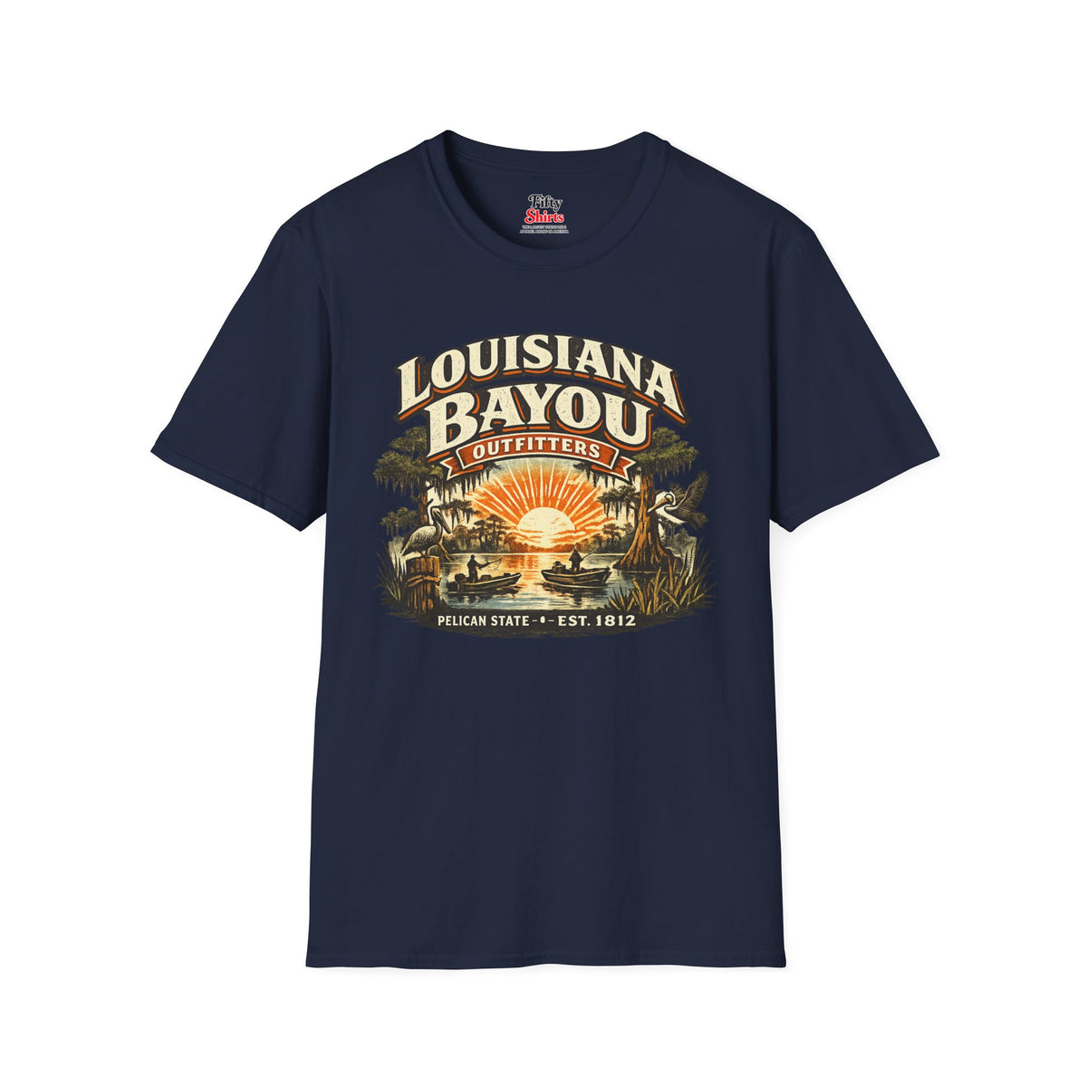 Louisiana Bayou Outfitters Unisex Softstyle T Shirt State Pride Graphic Tee Collections FS03